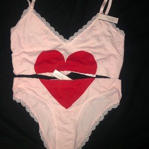 VS pink matching bra and panty set